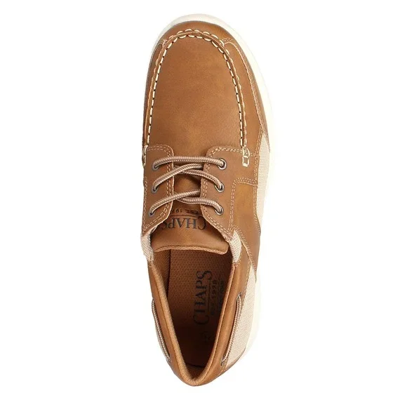 Chaps Mens Cognac Boat Shoes Mesh Panels Memory Foam Comfort Size 9.5 /#S26260 - Picture 3 of 6